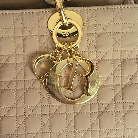 Christian Dior Beige NYLON Lady Cannage with Charm. - Picture 2 of 10